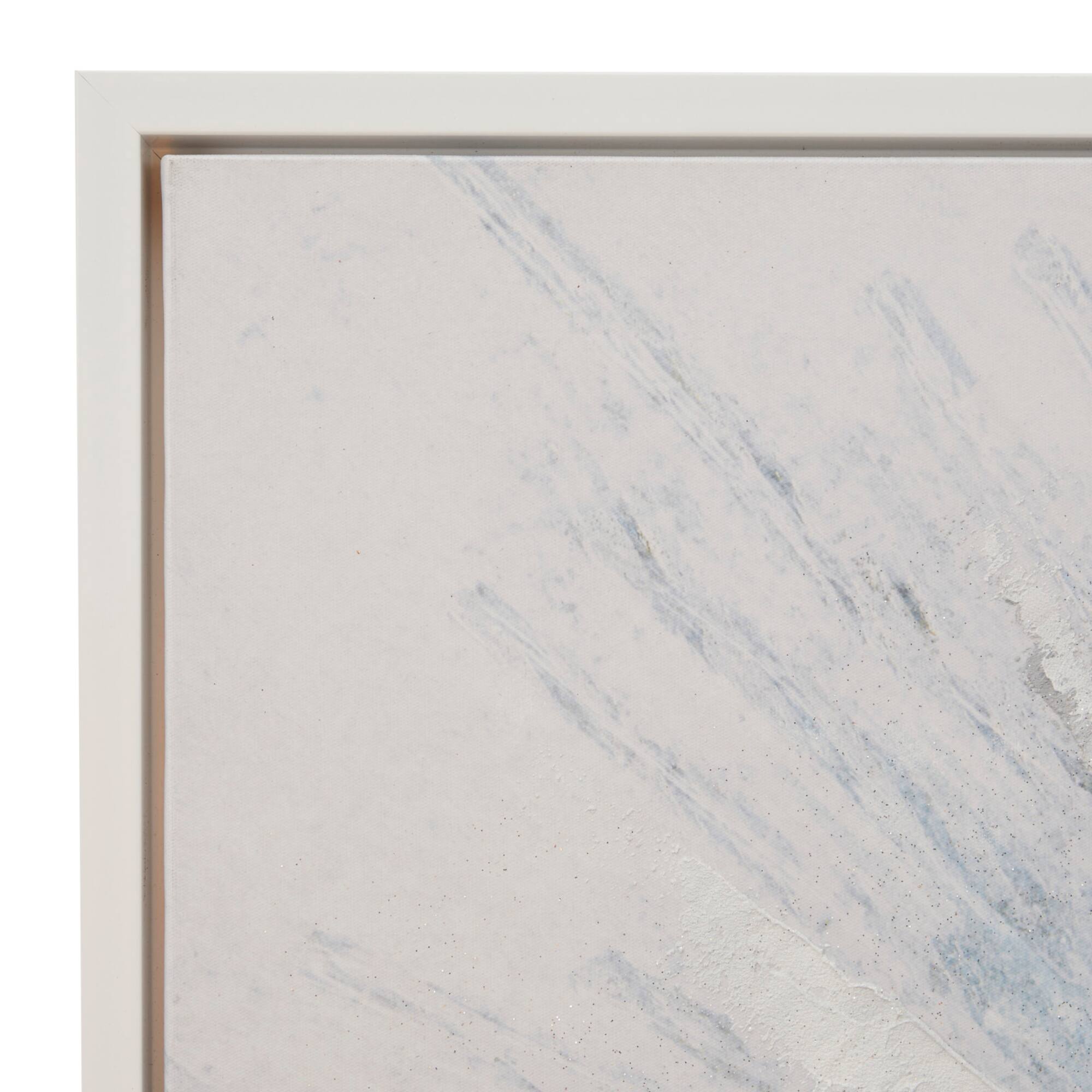 White Wood Glam Framed Abstract Wall Art 39" x 39" x 2"